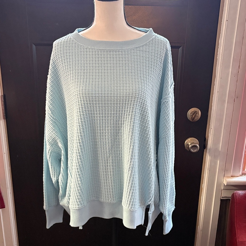 American Eagle Outfitters Sky Blue Textured Sweater